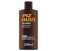 PIZ BUIN Allergy Sun Sensitive Skin Lotion FPS 50 (200 ml), protector solar corporal con FP50, protección solar muy alta para pieles sensibles, loción corporal con filtros UVA/UVB
