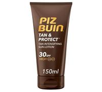 PIZ BUIN Protector Solar en Loción Antioxidante, para todos los tonos, SPF30, Tan & Protect Intensificador de Bronceado de Protección Alta, con Protección UVA/UVB y Fórmula No Grasa, 150 ml