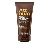 Piz Buin Loción solar Tan & Protect SPF15 con Illumitone y filtros UVA/UVB – 150 ml