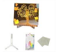Pizarra acrílica con 7 colores LED de borrado en seco, mensaje con soporte, alimentación USB, luz nocturna regrabable