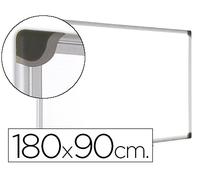 Pizarra blanca bi-office magnetica maya w ceramica vitrificada marco de aluminio 180 x 90 cm con bandeja para