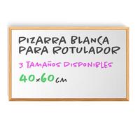 Pizarra blanca con marco de madera para montaje en pared, pizarra para bodas, niños, escuela y hogar, pizarra blanca ideal para aulas, gastronomía y eventos - Ofituria (40 x 60)