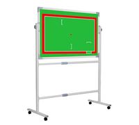 Pizarra blanca de baloncesto para entrenadores, tablero magnético de entrenamiento de fútbol, portapapeles de voleibol, con soporte y ruedas universales, para planificación estratégica (5)