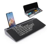 Pizarra blanca de borrado en seco, almohadilla de computadora de escritorio para tomar notas, superficie de borrado limpio con almacenamiento, superficie negra