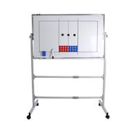 Pizarra blanca de doble cara con ruedas para entrenadores, pizarra de borrado en seco con marcadores magnéticos y borrador, ideal para baloncesto, fútbol y voleibol
