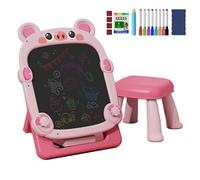 Pizarra Blanca De Doble Cara, Marco De Pie Ajustable, 34.5x28x62cm, Dibujo Magnética, Caballete Arte Para Niños Pequeños, Pizarra Para Niños, Aprendizaje Creativo,Y Niñas, Hogar,