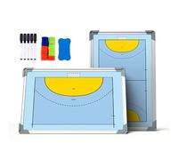 Pizarra Blanca de Entrenamiento Deportivo de Balonmano de Doble Cara, Pizarra de Borrado en Seco de Balonmano Equipada con Marcadores Magnéticos, Piezas de Ajedrez Magnéticas y Borrador