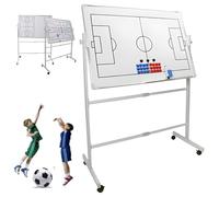 Pizarra blanca de fútbol con ruedas para entrenadores, tablero táctico grande de doble cara, altura ajustable para entrenamiento diario y despliegue táctico