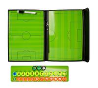 Pizarra Blanca de Fútbol para Entrenador, Pizarra de Borrado en Seco, con Marcadores y Piezas Ajedrez Magnéticas, Diseño Doble Cara