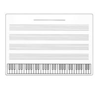 Pizarra blanca de música simple para lecciones de piano y música, borrado en seco, ideal para principiantes, niños y adultos, escritura de notas de práctica, teoría musical y composición, ligera y