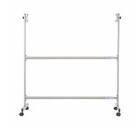 Pizarra blanca grande de proyección móvil de doble cara con soporte de metal ajustable, portátil, pizarra de borrado en seco con ruedas, perfecta para uso en el aula y la oficina