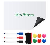 Pizarra Blanca Magnética 40 * 90cm,Papel Pizarra Blanca Adhesiva Pared,Pizarra Blanca Adhesiva,Pizarra Blanca Pared para Dibujo de Niños,Escuela,Oficina,Hogar-3 bolígrafos+6 imanes+Borrador