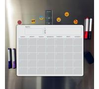 Pizarra blanca magnética A3 con calendario borrable para nevera, tablero de mensajes y organización de oficina en casa (blanco)