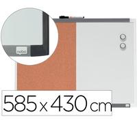 Pizarra blanca magnética con bandeja Cortica 585X430 mm - NOBO