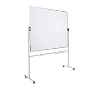 Pizarra Blanca Magnética Doble Cara Para Escritura Por Ambos Lados Más Soporte Móvil Universal con Ruedas. Sistema de Libre Rotación Giratorio 360º. FABRICADO EN ESPAÑA. (150 X 120 CM.)