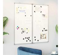 Pizarra blanca magnética plegable 100 x 100 cm - Pizarra de exhibición de aluminio para oficina, escuela y oficina en casa, ligera y duradera