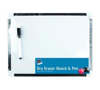 Pizarra blanca magnética, tamaño A4, con rotulador y borrador, 2 imanes, para oficina
