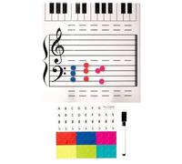 Pizarra Blanca Musical Magnética - Pizarra De Borrado En Seco De Dos Caras Dee 25x25x0,3 Cm, Enseñanza Del Personal Musical | Suministros Lección Piano Marcador Incluido Para Niños Estudiantes Ap