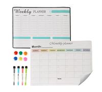 Pizarra blanca Planificador semanal mensual Imán para nevera Calendario Tareas