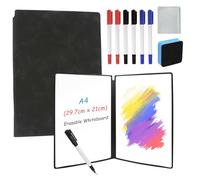 Pizarra Blanca Portátil A4 Pizarra Reutilizable Notebook Mini Pizarra Pequeña con Borrador, Bolígrafo y Bolsa de Malla para Oficina, Escuela, Hogar, Escritorio