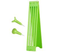 Pizarra Braille con 2 lápices ópticos, 4 líneas, 28 celdas, escritor Braille, máquina de escribir portátil para escuela para ciegos, personas ciegas, verde