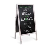 Pizarra Caballete Madera de Tiza Magnetica: Pizarras Negra Pie de Doble Cara de Menu Pizarra Grande Plegable de Publicidad para Bar Hosteleria Restaurante 100 x 50cm - Gris