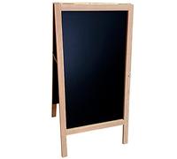 Pizarra caballete marco madera 120 x 60 cm Pizarra negra doble cara apta para tizas y rotuladores efecto tiza. Ideal hostelería, restaurante, decoración niños. (PINO)