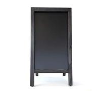 Pizarra caballete marco madera 90 X 50 cm. Pizarra negra doble cara apta para tizas y rotuladores efecto tiza. Ideal para hostelería, restaurante, habitación, casa, etc. (NEGRO)