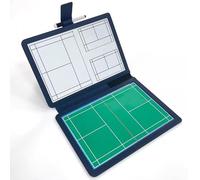 Pizarra de Bádminton, Pizarra Blanca para Entrenadores de Bádminton, Diseño de Doble Cara, Piel Sintética, Escritura y Borrado, Ideal para Planificar Estrategias
