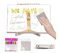 Pizarra de borrado en iluminada, pizarra iluminada para niños, escritura de borrado en, arte de garabatos para tienda, escuela, oficina, escritorio, cafetería, bar, cumpleaños de niños