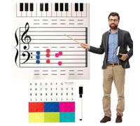 Pizarra de borrado en seco con notas musicales - Pizarra blanca musical de dos caras de 9,84 pulgadas para practicar | Asistente de enseñanza de lecciones incluye marcador para profesores y músicos