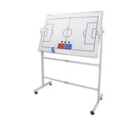 Pizarra de borrado en seco de doble cara sobre ruedas con marcadores magnéticos y borrador para entrenadores, ideal para entrenamiento deportivo y planificación de estrategias