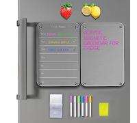 Pizarra de borrado en seco, tablero acrílico transparente para refrigerador, con 6 marcadores, 1 estuche magnético, 1 borrador de pizarra y 2 calcomanías para nevera, mini pizarra blanca (tipo 1)