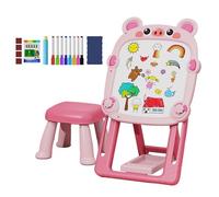 Pizarra de dibujo de doble cara, pizarra magnética para niños, soporte plegable, pizarra magnética y caballete, pizarra blanca magnética ajustable de 13.58 x 11.02 x 24.41 pulgadas para niños