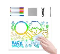 Pizarra de dibujo iluminada para niños, suministros de escritura de borrado en seco, tablero de luz LED, para niños, control táctil, manualidades, juguetes, noche, oscuridad, hogar, oficina, escuela