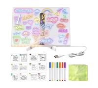 Pizarra De Dibujo LED Infantil Pizarra Acrílica para Mensajes con 7 | Pizarra de Dibujo Borrable en Seco Para Hogar Oficina Aula Residencia Universitaria Cumpleaños Navi
