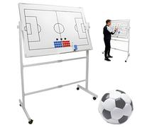 Pizarra de entrenamiento de fútbol y baloncesto, pizarra táctica profesional grande de fútbol y baloncesto magnética con ruedas, pizarras blancas de entrenamiento con ruedas Football-60*90cm