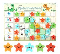 Pizarra de entrenamiento para orinal infantil con 40 pegatinas magnéticas reutilizables de estrellas grandes, pizarra de recompensa interactiva para el entrenamiento del inodoro (dinosaurios)