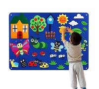 Pizarra de fieltro infantil con gráficos de franela para niños, granja, dinosaurio, historia animal, juego de tablero de fieltro, juego de aprendizaje interactivo, tapiz de pared, 105 x 75 cm