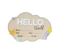 Pizarra de fotos para bebés de 12 meses con marcadores de madera, recuerdo de anuncio de hospital, para sesiones familiares y libros de recuerdos, accesorios de registro de bebé