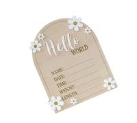 Pizarra de fotos para bebés de 12 meses con marcadores de madera, recuerdo de anuncio de hospital, para sesiones familiares y libros de recuerdos, accesorios de registro de bebé