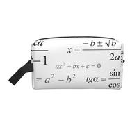 Pizarra de matemáticas y geometría con fórmulas científicas. Organizador de cosméticos de Gran Capacidad, Neceser de Viaje para Mujer.
