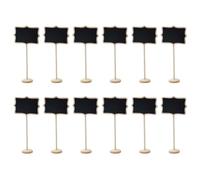 Pizarra de mensajes de madera con base de 12 piezas rectangular de encaje para reservas de mesas de restaurante y etiquetas de precio, adecuado para el hogar, oficina o restaurante