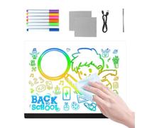 Pizarra de notas LED, borrado en seco colorido, panel de escritura con control táctil con 7 opciones de luz, para niños, adolescentes, niños, hogar, oficina, escuela, vacaciones, creativo, garabatos