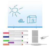Pizarra de notas LED de 30 x 40 cm con colores 7 rotuladores borrables en seco, tablero de notas LED ajustable, reutilizable, acrílico, para dibujar, graffiti, caligrafía, dejar mensajes