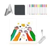Pizarra de notas LED, tableta acrílica | con 12 lápices de colores y soporte plegable ajustable LED pizarra de borrado en - para adolescentes, niñas y suministros de arte, aulas,