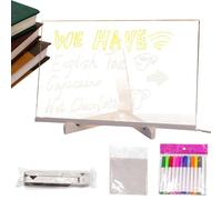 Pizarra de noticias de acrílico LED, 30 cm, con letras luminosas, tablero transparente para notas de Doodle, pantalla luminosa para café, tienda, escuela, hogar, escritorio, cumpleaños infantil