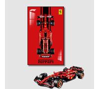 Pizarra de pared para Lego Technic Ferrari SF-24 F1 Racing Auto 42207 - Gancho de pared para Lego Ferrari F1 Auto, 80 x 50 cm, decoración para adultos (modelo no incluido) (A)