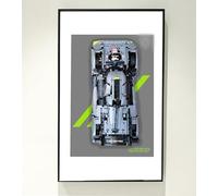 Pizarra de pared para Lego Technic Peugeot 9X8 24H Le Mans Hybrid Hypercar 42156, 75 x 45 cm, para soporte de pared de coche Lego, entusiastas de Lego