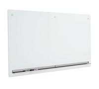 Pizarra de Pared, Pizarra de Cristal Templado de 6mm sin Marco, Escribe y Borra de Manera Fácil Gracias a su Superficie, Incluye Bandeja Metálica · m-office (200x100cm)